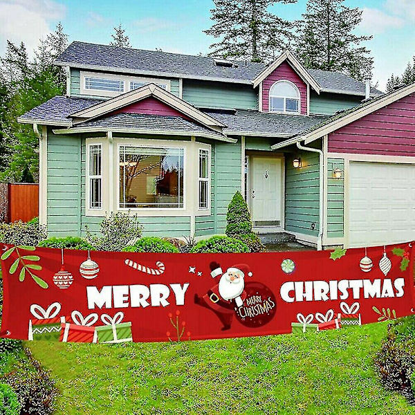 Glædelig Jul Julemand Banner Bunting Ornament Julefest Hængende Dekoration