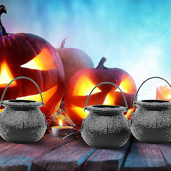6-pakks med godteri-kjeler, heks-skjelett liten kurv, Halloween-dekorasjonsutstyr