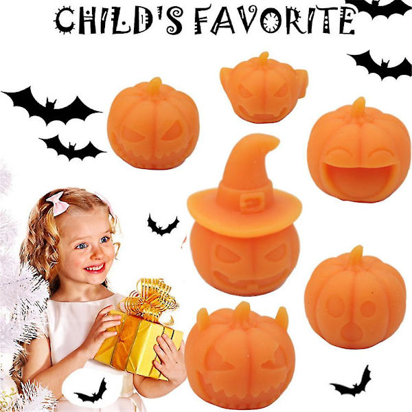 Squeeze Toys Halloween Leksak Mjuk Lim Pumpa Läkning Squeeze Stretch