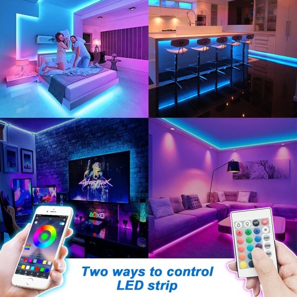 Led-ljus Bluetooth RGB-ljus Led-bandljus med 44 tangenter 10M