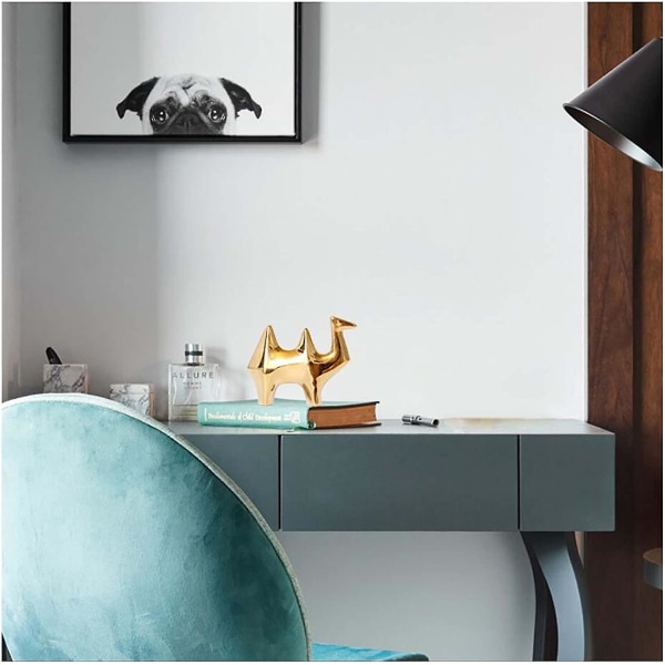 Små dyrestatuer boligindretning Moderne guld dekorative ornamenter til stue, soveværelse, kontorbord, skabe