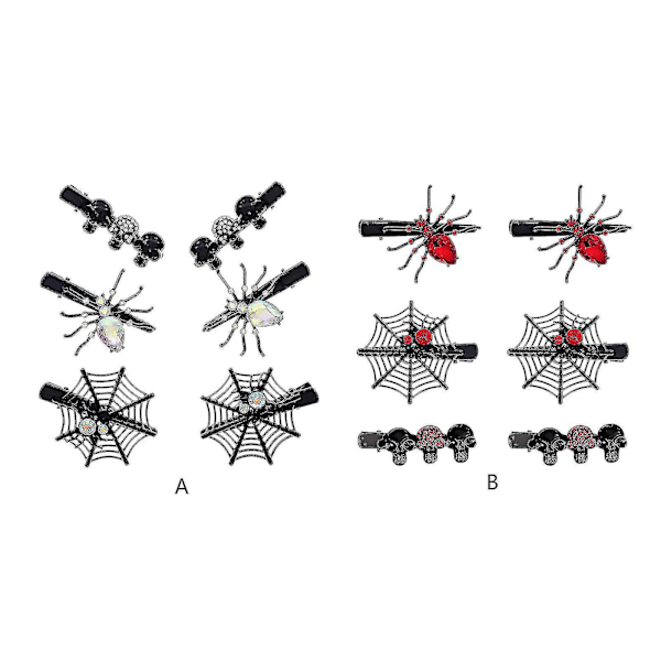 Uhyggelig Edderkoppe-Skalle Hårklemme Halloween Rave Kostume Tema Hovedbeklædning Tilbehør