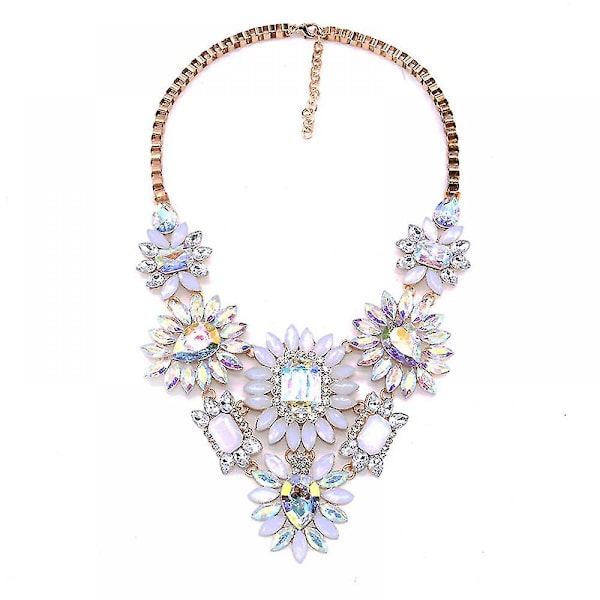 Korte Halskæder til Kvinder med Diamanter Blomster Halskæder, Mode Tøj Smykker Halskæder til Kvinder (hvid) Xq-ps129