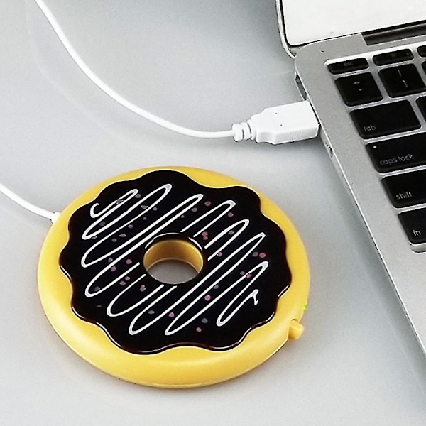 USB-koppvarmer med indikatorlys og bryter, USB-koppvarmer for kontor Niuniu (gul)