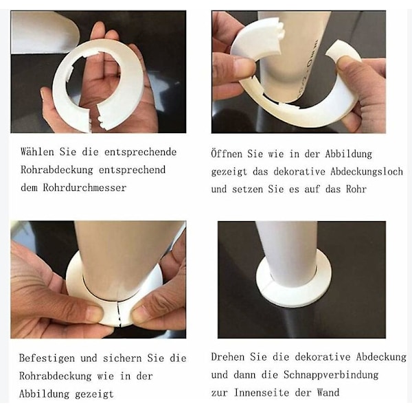 Radiator Escutcheon Slangkåpa för Radiator Värme VVS Golv Vägg Hål Kåpa 16mm/20mm/25mm 24st (Vit)