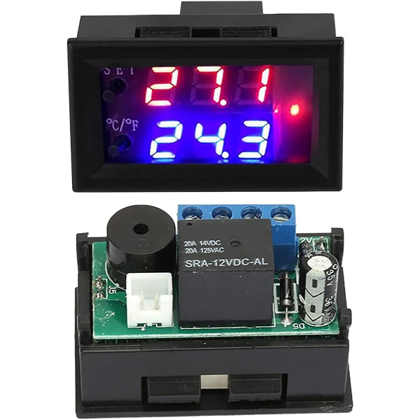 DC 12V Digital Termostat All Purpose Digital Temperaturstyring med Sensor, Temperaturområde: - 50℃~110℃