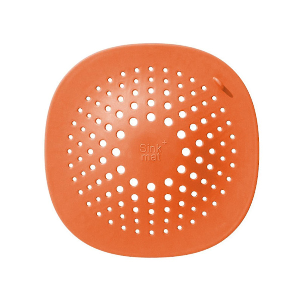 Köksgolvbrunn Multifunktionell Anti-täppning Silikon Kreativ Diskhon Sil, Orange