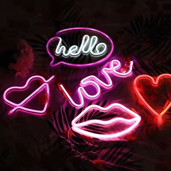 1 st Love-formad Neon LED-lampa, vägg Neon-skylt nattlampa, julklapp, studior, fester, barer, jul, barnrum, vardagsrum