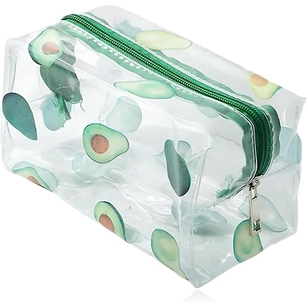 1 PCS PVC Transparent Cosmetic Bag, Small Waterproof Lightweight Cosmetic Bag, Organiser, Travel Cosmetic Bag, Handbag Cosmetic Bag (Avocado Green)