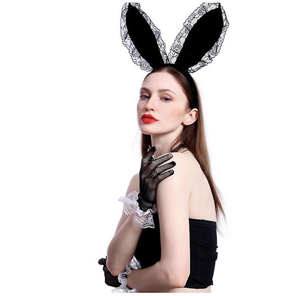 Evago Pupu-korvat Päähine Musta Pitsiä Korvat Päähine Pääsiäinen Makeat Seksikäs Pupu-korvat Hiukset Bändi Halloween Joulu naamiaiset Puolue Cosplay Puku Acc