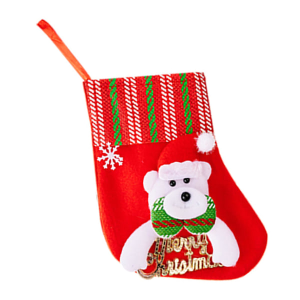 Julstrumpor Hängande Ornament Elk Snögubbe Björnpåse Strumpor Hänge Julgran Dekoration Barn (Björn)