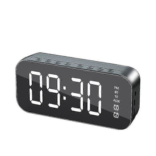Bluetooth-högtalare, Multifunktionell LED Digital Väckarklocka (Vit)