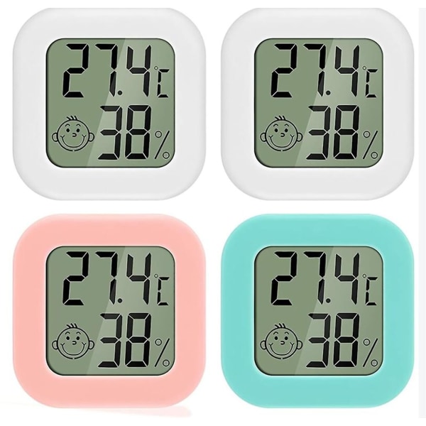 Mini LCD Digital inomhus termometer hygrometer 4-pack termohygrometer bärbar hög noggrannhet komfortdisplay för vardagsrum lager barnrum