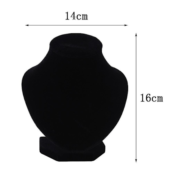 Svart Mannequin Halsband Smycken Hänge Display Stativ Hållare Dekorera 16*14