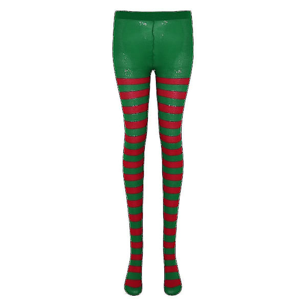 Jultomteluva, Jultomteskor och Randiga Julstrumpor för Vuxna Julfestdräkt Strumpor Strumpbyxor /hatt/skor (XL)