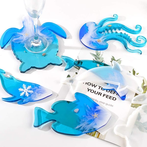 Diy Turtle Crystal Drop Glue Mould 6 Pieces Resin Mould