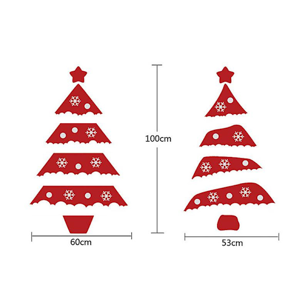 Evago LED-lys Lysende Juletrærpynt, God Jul Ikke-vevd Veggdekorasjon Juletrær Klistremerker Juledekorasjon (STIL 2)