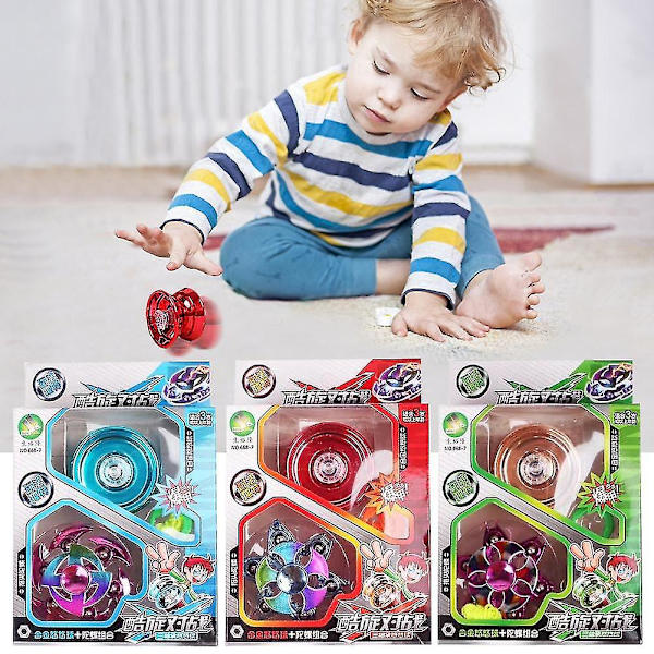 Yo-Yo-boll i aluminiumlegering, Yo-Yo Fidget Spinner-set, Leksak för barn, Födelsedagspresent för pojkar (röd)