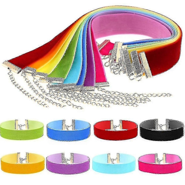 Farfi Mode Bred Mjuk Sammet Choker Dam Party Nattklubb Halsband Gotiska Smycken