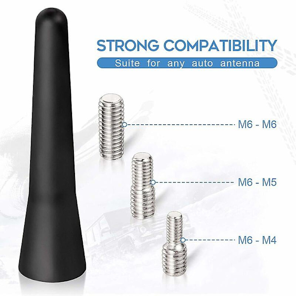 Bil FM Dab Antenne Bilradio Antenne 6,5 cm Mini Kort Bilantenne med Kraftig FM/AM/Dab Modtagefunktion