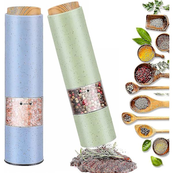Sähköinen suola- ja pippurimylly, 2 osaa sähköinen pippurimyllysetti LED-valolla