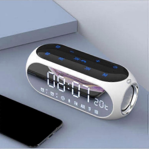 Bärbar Hemmakontorsklocka Trådlös Bluetooth-högtalare Mobil Dator Digital Radio Mini Väckarklocka Cl