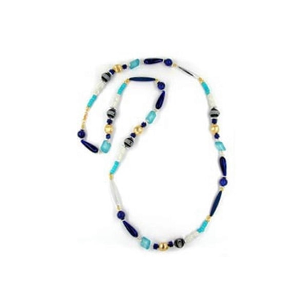 Halsband Pärlor Blå-turkos 110cm - Gl03672