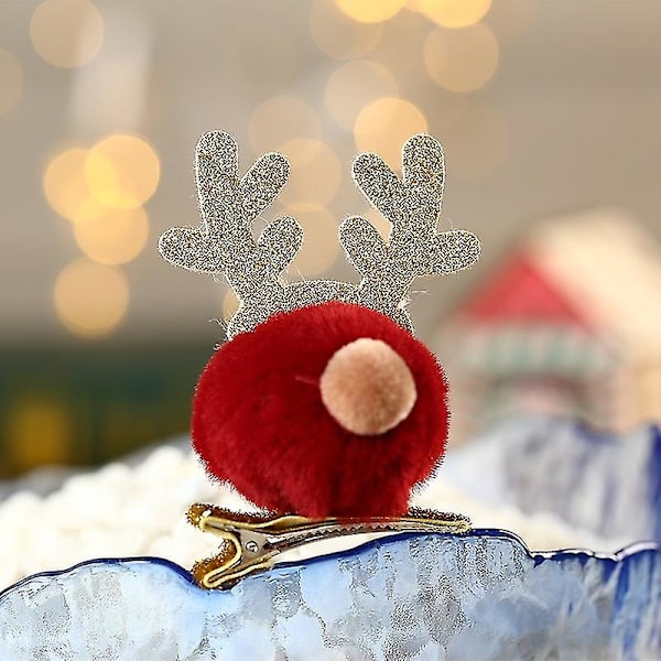 4 st hårklämmor juldekorationer hjort horn nya julklappar huvudbonad renar gåvor små g
