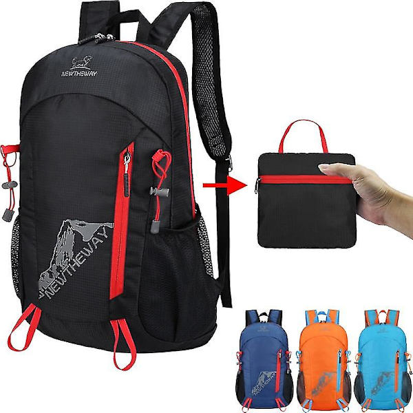 Hopfällbar ryggsäck hopfällbar bergsklättringsväska ultralätt utomhus bergsklättring cykling resor camping (orange)