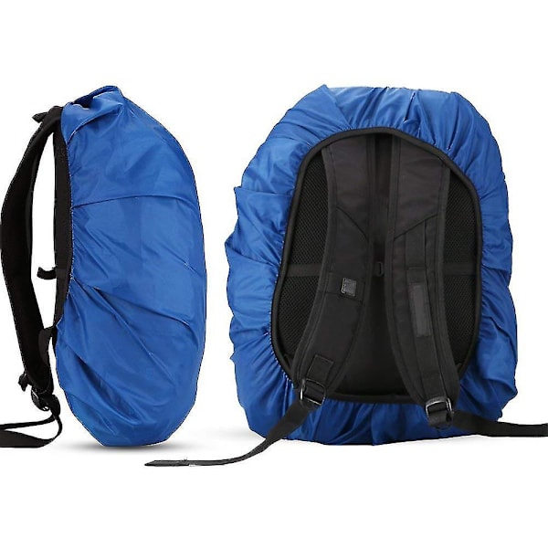Vattentätt regnskydd för ryggsäck i nylon - Regntät utomhusutrustning för 18-25L ryggsäck - Blå, 2-pack