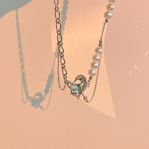 Gröna Halsband Nyckelben Kedja Tillbehör