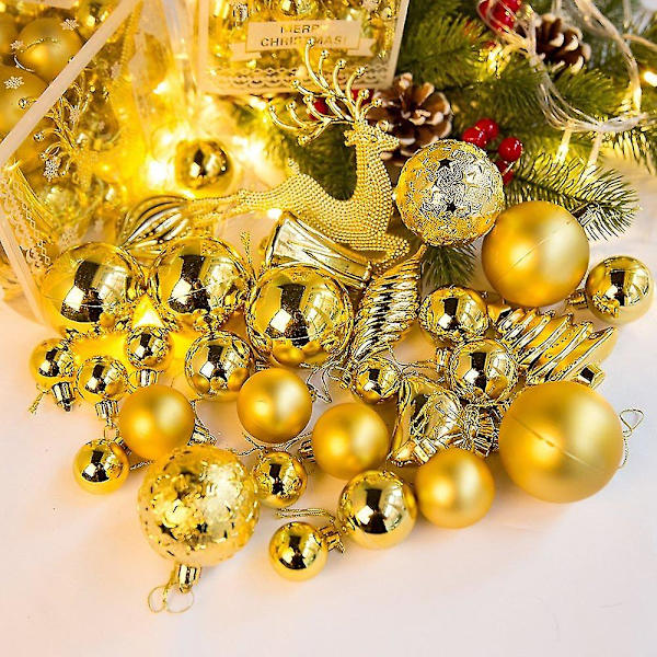 30 st julgranskulor Dekoration, Julgransprydnader Set (Guld), Träd Dekorativa Kulor, Jul