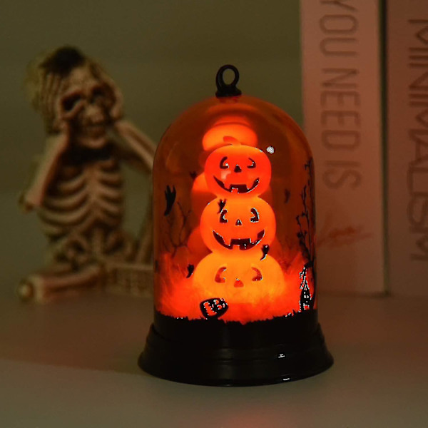 Halloween-dekorasjoner Retro Gresskar Lampekule Drevne Oransje Halloween Lys For Hjemmet Oransje 1 stk