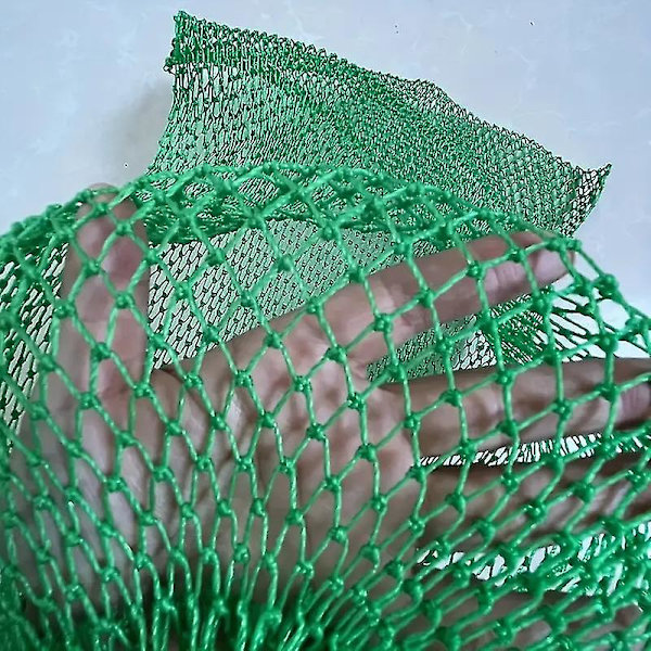 Grønn sammenleggbar nylon fiskenettpose nettlomme fiskeholdenett, dybde 100 cm