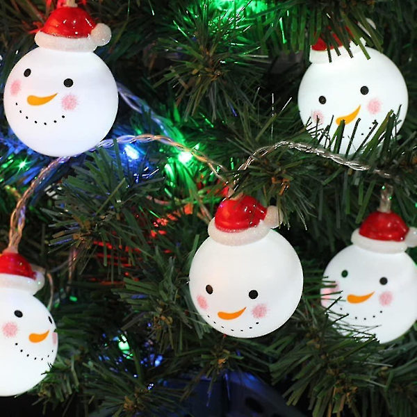 Julbelysning, LED-julsnögubbe-sträng med stjärnformad belysning för trädgårdar, hem, bröllop, julparty, batteridriven, juldekoration, varmvit 1st