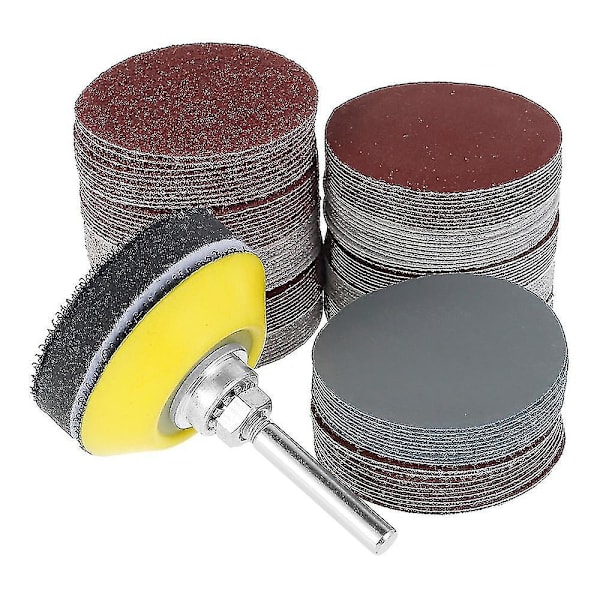 120 st 50 mm Slippapper Slippappersats för Borr Slipverktyg Rotationsverktyg med Bakplatta Inkluderar 60-3000 Korn Slippapper