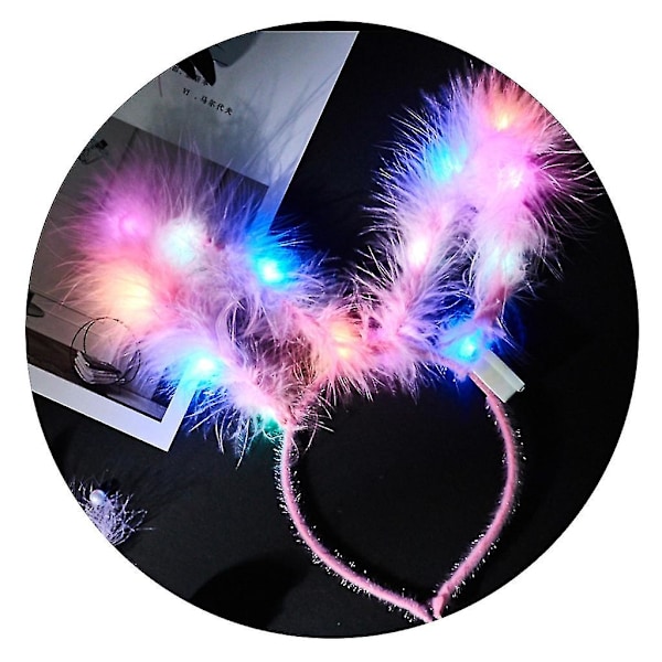 Kanin Kostyme Hodebånd Lysende Kaninører 15cm Lange Ører Med 14 LED-Perler