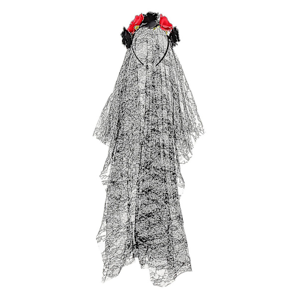 Goth Tøj Halloween Kostume Pandebånd Gothic Pandebånd Slør Halloween Blomst Sort Slør Pandebånd
