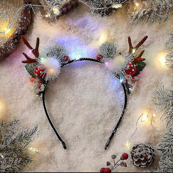 Lysende reinsdyr pannebånd med LED, julepannebånd for juleforsyninger