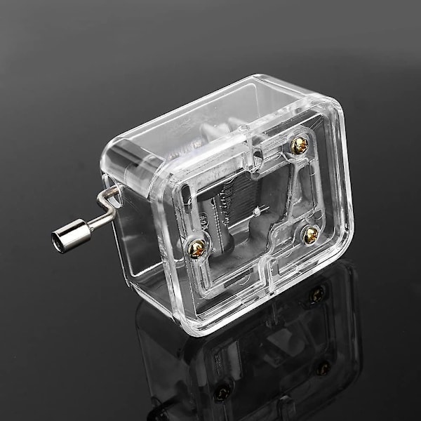 Hand Crank Music Box Mini Music Box Akryl + Metall HandCrank Music Box för Barn (Melody Swan Lake)