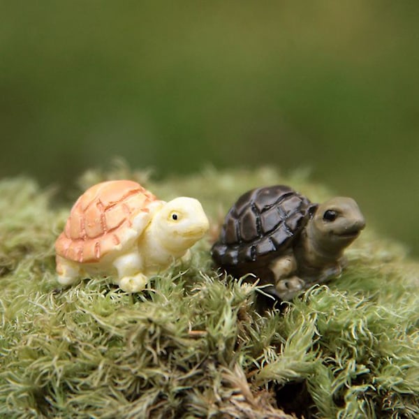 2 st miniatyrdocka sköldpadda bonsai miniatyr sköldpaddsdekorationer figurin mikro landskap älva trädgård djurleksak dockhus prydnad DIY-kit