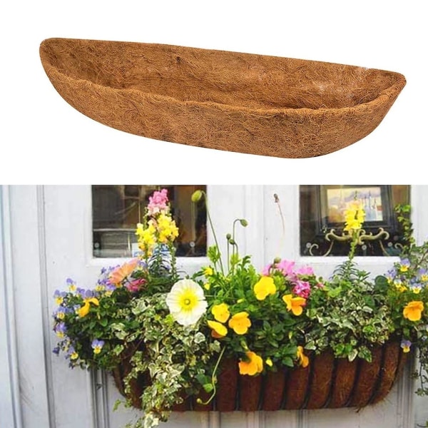 35*35*18cm Kokos - Kokosnötsskalfoder för växtstativ, krukhängare, inomhus- och utomhuskrukor för trädgårdsdekor Coco Brown pad 14 tum rund c