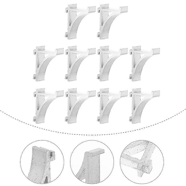 8 stk kjøleskapshylleklemmer i aluminium, støttebraketter for kjøleskapshylle