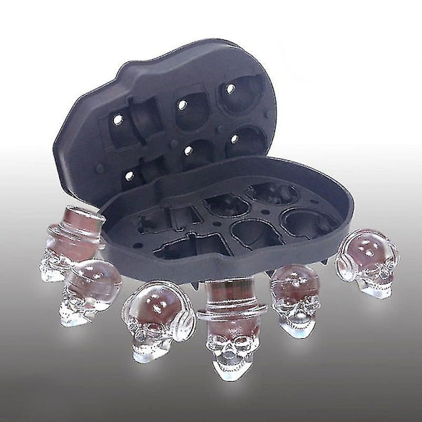 Halloween Whisky Wine Silikon 3d Isboll Kubform Skalleform Gjutform Choklad Baktillbehör