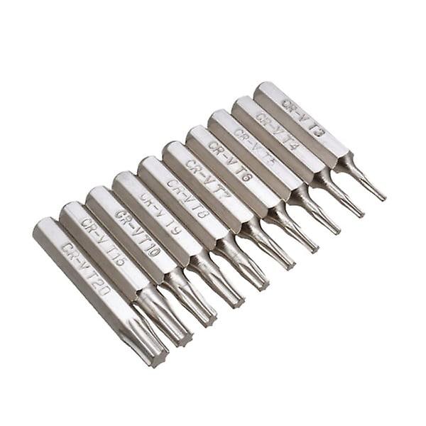 10 st för CR-V Torx skruvmejsel bits set T3 T4 T5 T6 T7 T8 T9 T10 T15 T20 Mobil