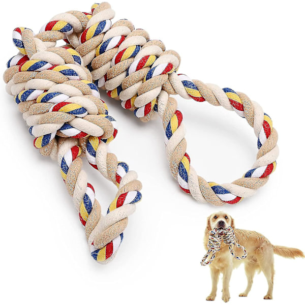 Hundleksak Rep För Starka Stora Hundar, Dragleksak Hund Robust Tuggleksak 2 Knop Rep Present