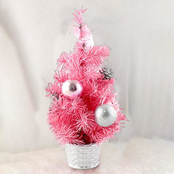 Julgran med Klot och Rosetter Fantastisk Dekorativ Utmärkt Visuell Effekt Mini Julgran för Hemmet