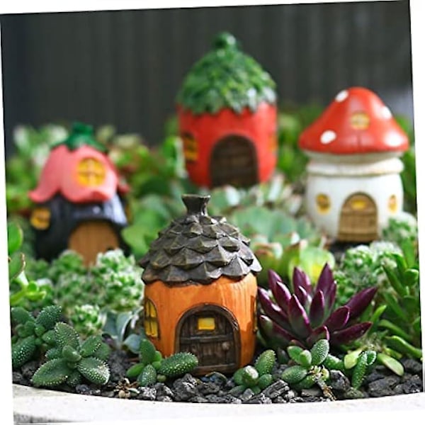 4 stk. Mikrolandskab Landskabsskrivbord Topper Terrarium Tilbehør Planter Dekoration Mini Svampe Figurer Fe Hjem