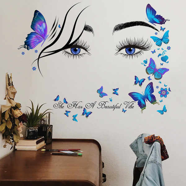 Set ihania Butterfly Eyes -seinätarroja olohuoneen makuuhuoneen seinäkoristeesta