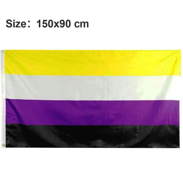 90*150 cm Flag - Levende farver og UV-bestandig - Dobbeltsyet - Kønsidentitetsflag Polyester med messingøjer